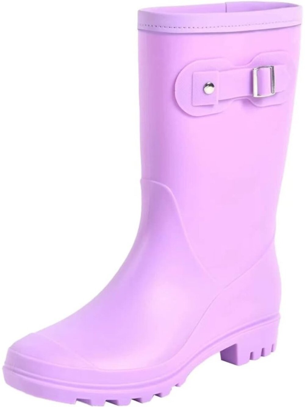 Women's Purple Mid Calf Rain Boots Waterproof Anti-slipping Rainboots Rain Shoes